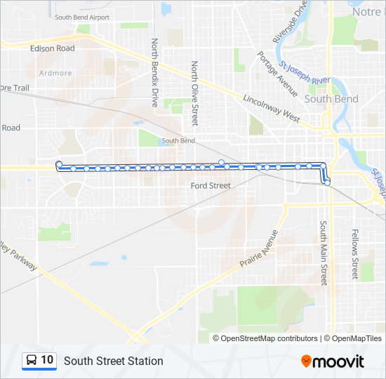 Mapa de 10 de autobús