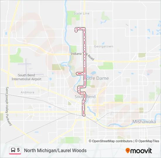 5 Bus Line Map