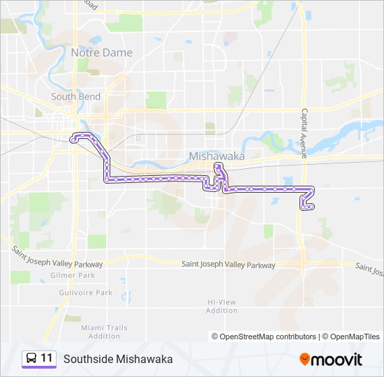 11 bus Line Map