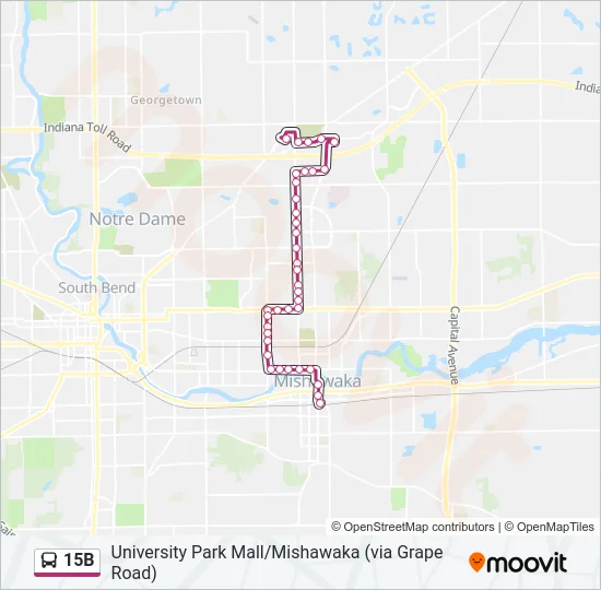 15B Bus Line Map