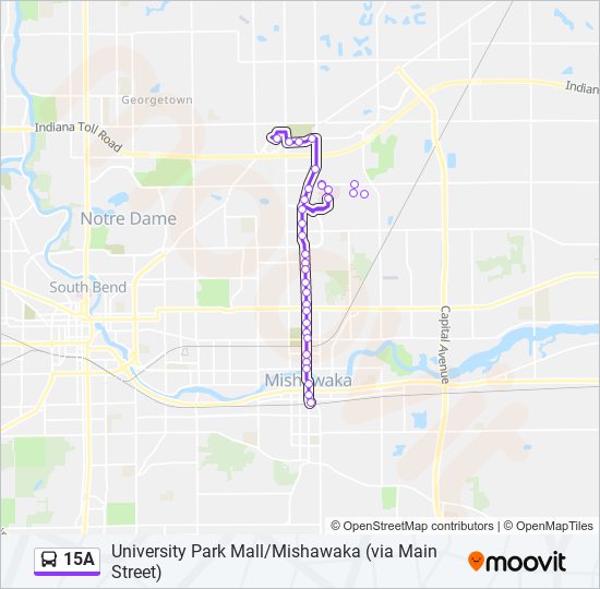 Mapa de 15A de autobús