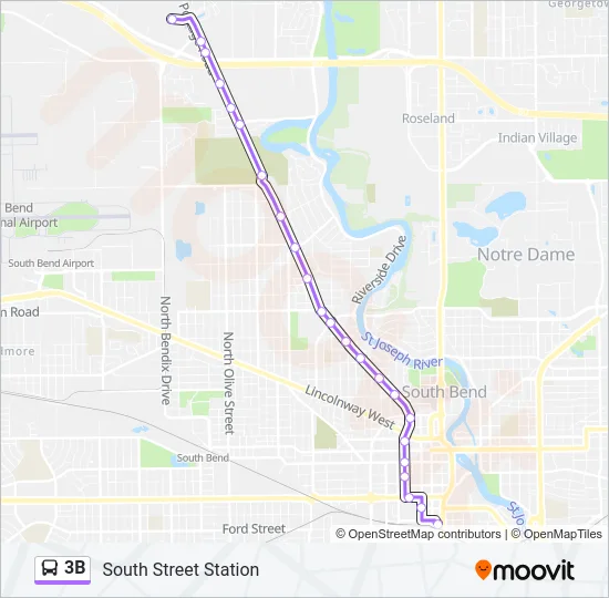 3B Bus Line Map