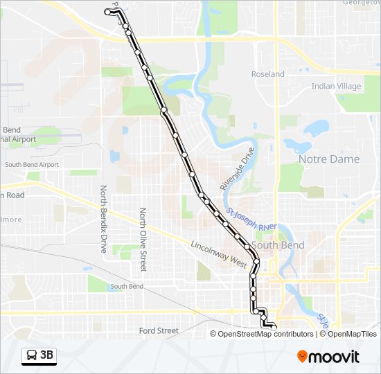 Mapa de 3B de autobús