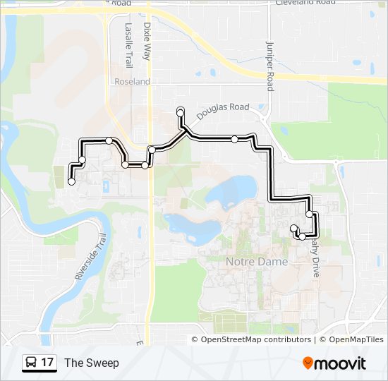 17 bus Line Map