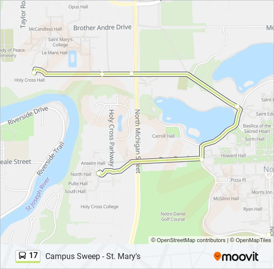 17 bus Line Map