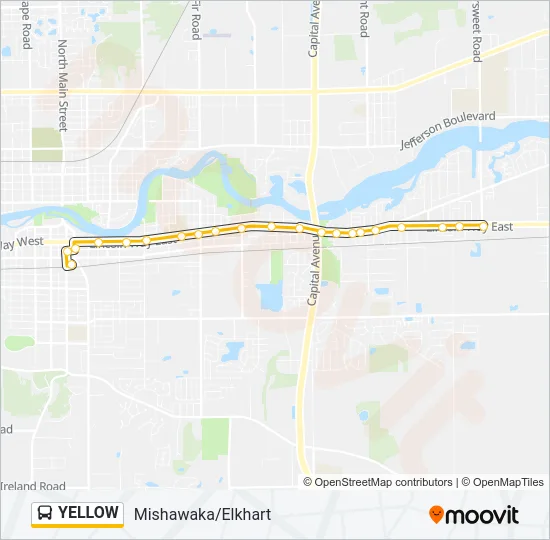 YELLOW Bus Line Map