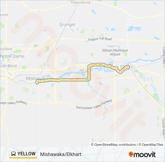 YELLOW Bus Line Map