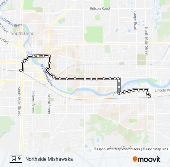 9 bus Line Map