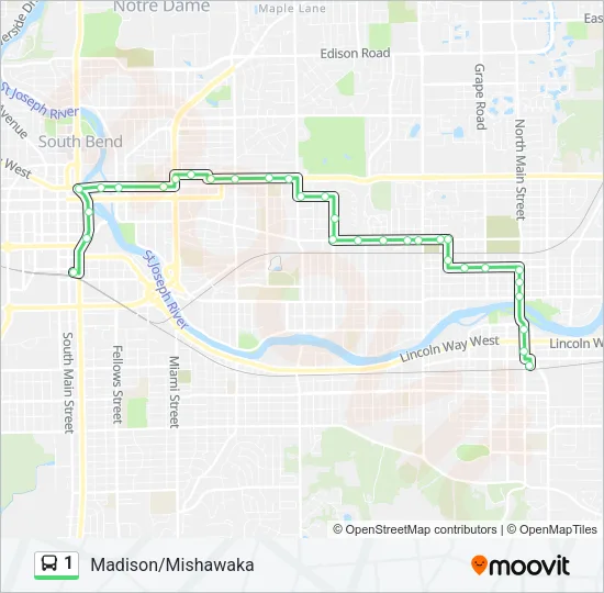 1 Bus Line Map