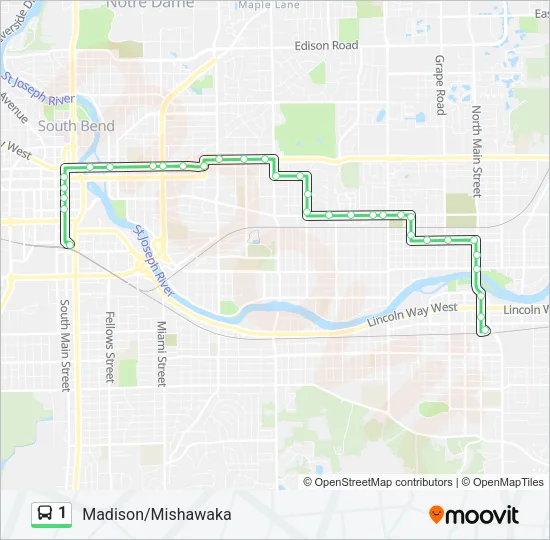 1 Bus Line Map