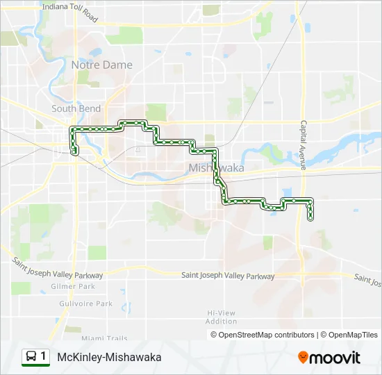 1 Bus Line Map