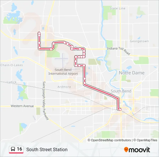 16 Bus Line Map