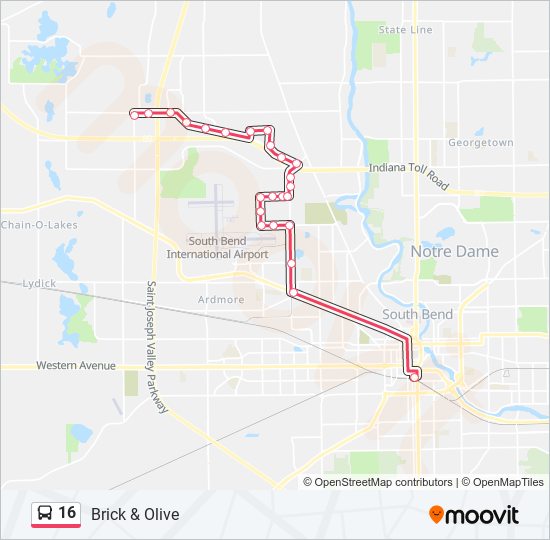 Mapa de 16 de autobús