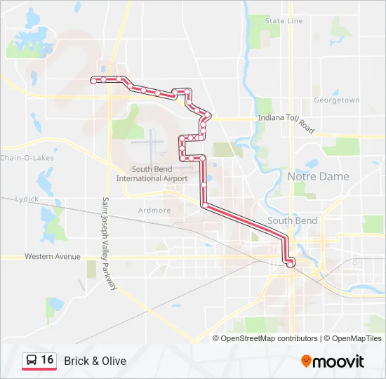 16 Bus Line Map