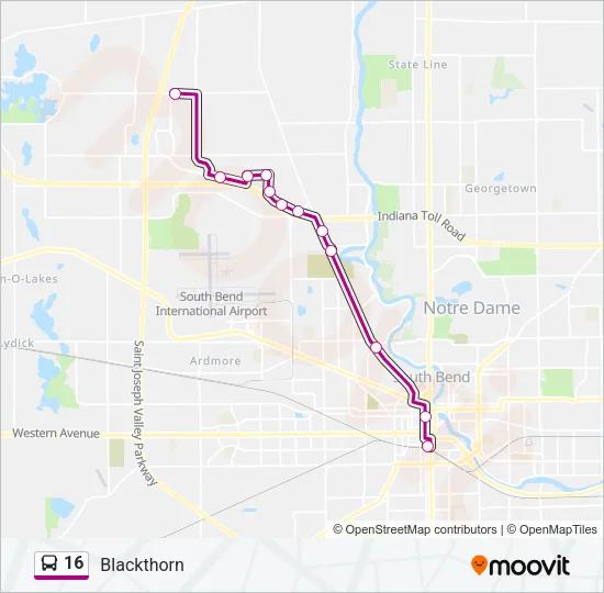 16 Bus Line Map
