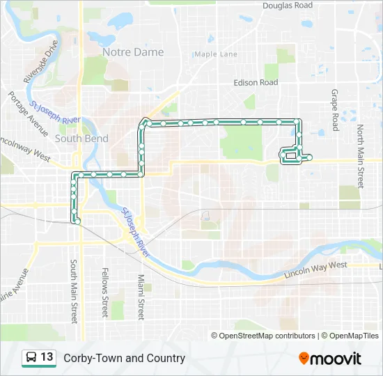 13 Bus Line Map