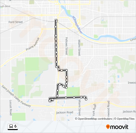 Mapa de 6 de autobús