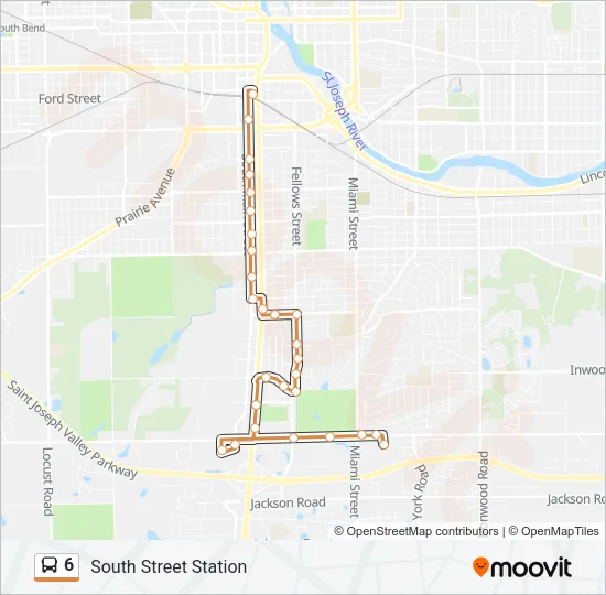 6 Bus Line Map