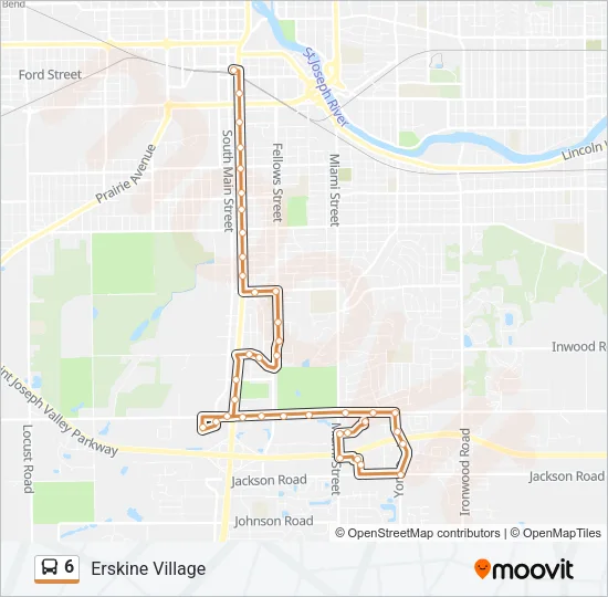 6 Bus Line Map
