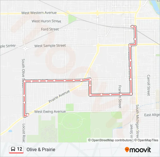 12 Bus Line Map