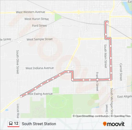 12 Bus Line Map