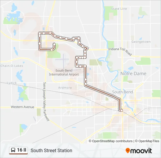 16 II Bus Line Map