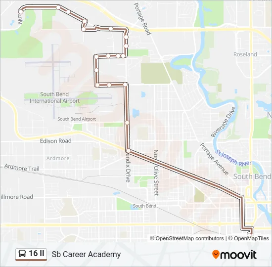 16 II Bus Line Map