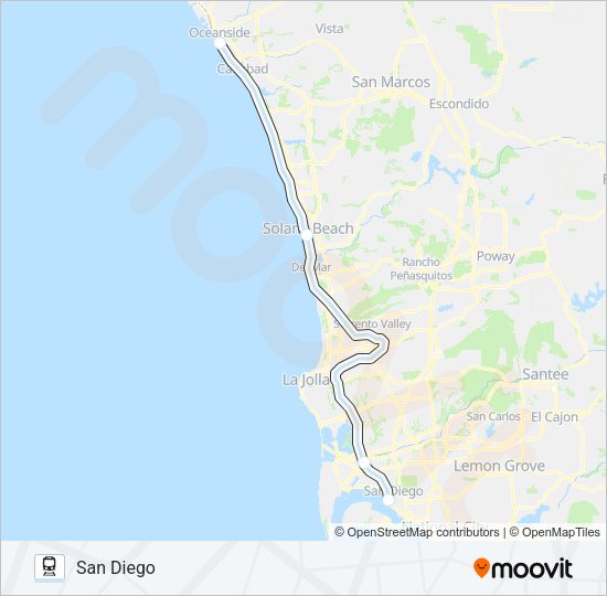 PACIFIC SURFLINER Train Line Map
