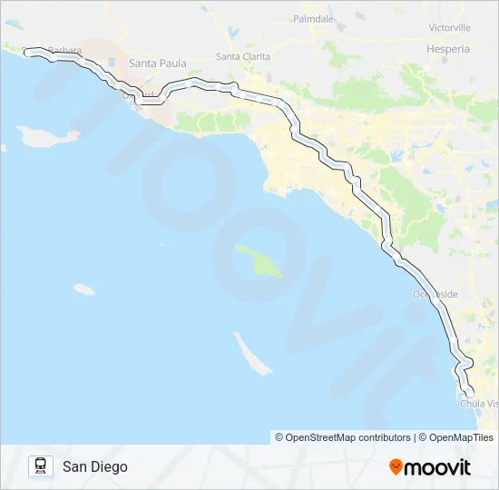 PACIFIC SURFLINER Train Line Map