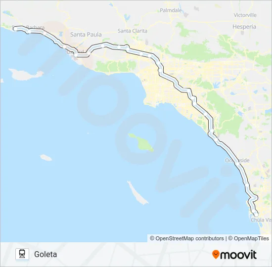 PACIFIC SURFLINER Train Line Map
