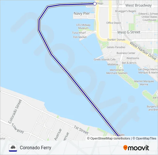 CORONADO FERRY Ferry Line Map