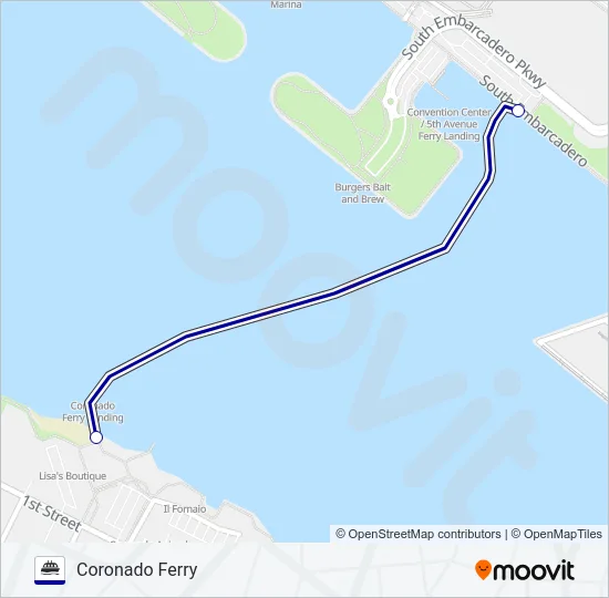 CORONADO FERRY Ferry Line Map