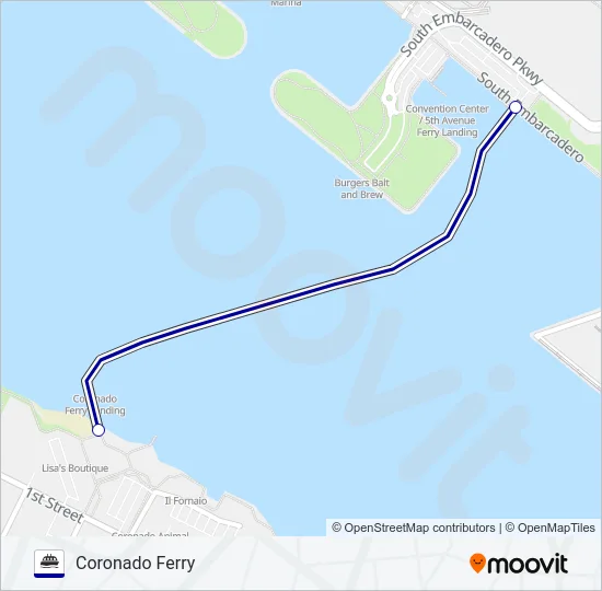 CORONADO FERRY Ferry Line Map
