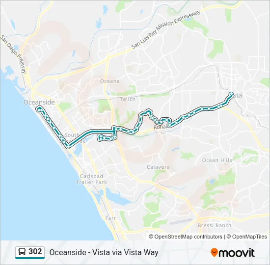 302 Bus Line Map