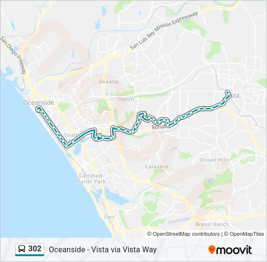 302 Bus Line Map
