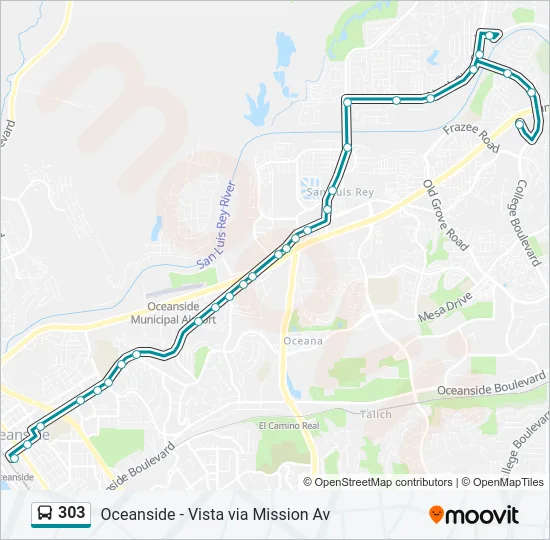 303 Bus Line Map