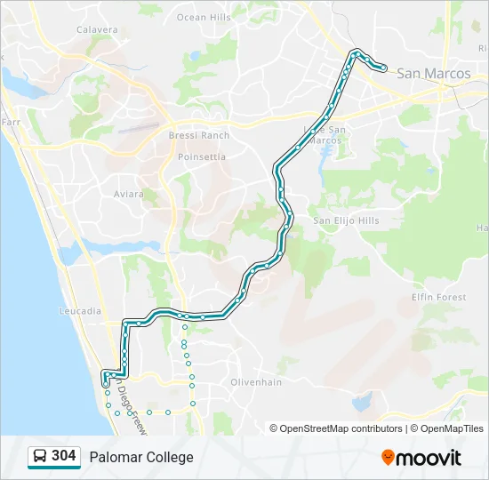 304 Bus Line Map