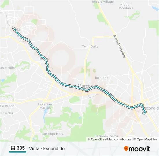 305 Bus Line Map