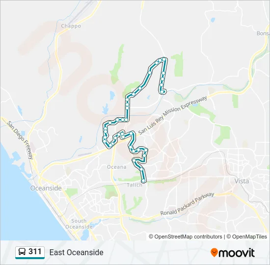 311 Bus Line Map