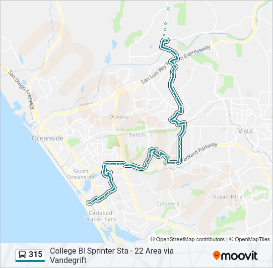 315 bus Line Map