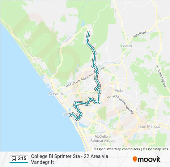 315 Route: Schedules, Stops & Maps - Camp Pendleton / 14 Area (Updated)