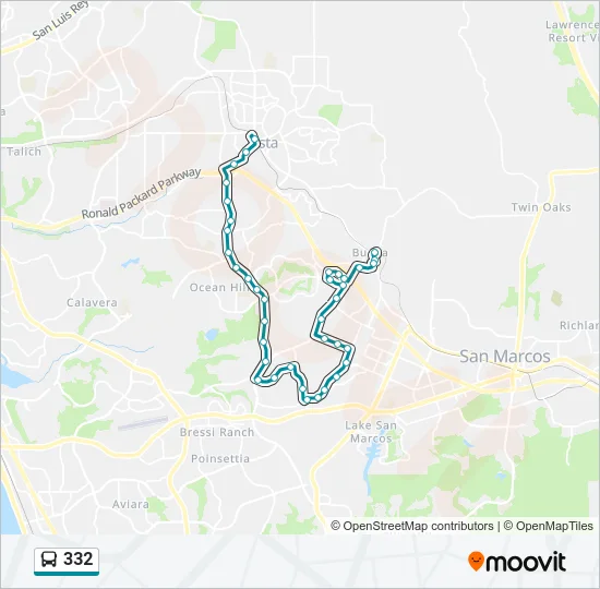 332 Bus Line Map