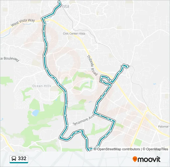 332 Bus Line Map