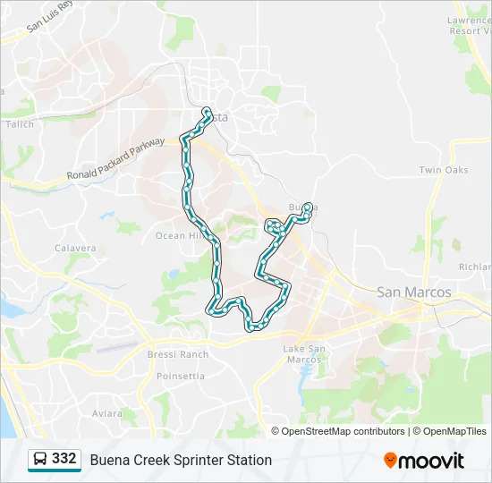 332 Bus Line Map