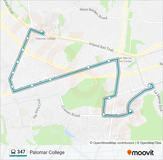 347 Bus Line Map