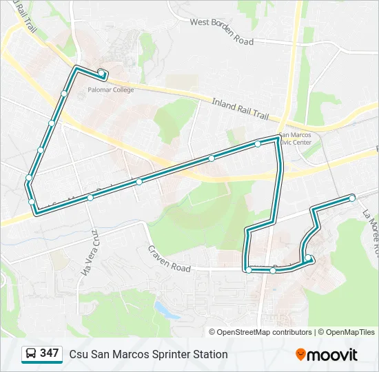 347 Bus Line Map