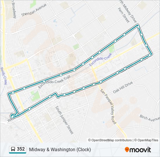 352 bus Line Map