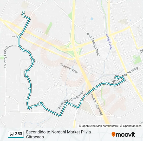 353 Bus Line Map