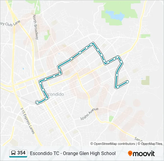 354 Bus Line Map