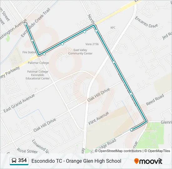 354 Bus Line Map